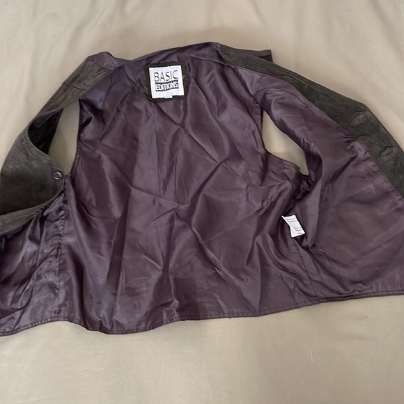 BASIC Editions Brown Color LEATHER ( suede) size MEDIUM Mens VEST - Picture 8 of 14